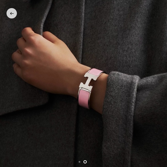 Hermes Accessories - Hermes Pink and Silver H Bracelet authentic